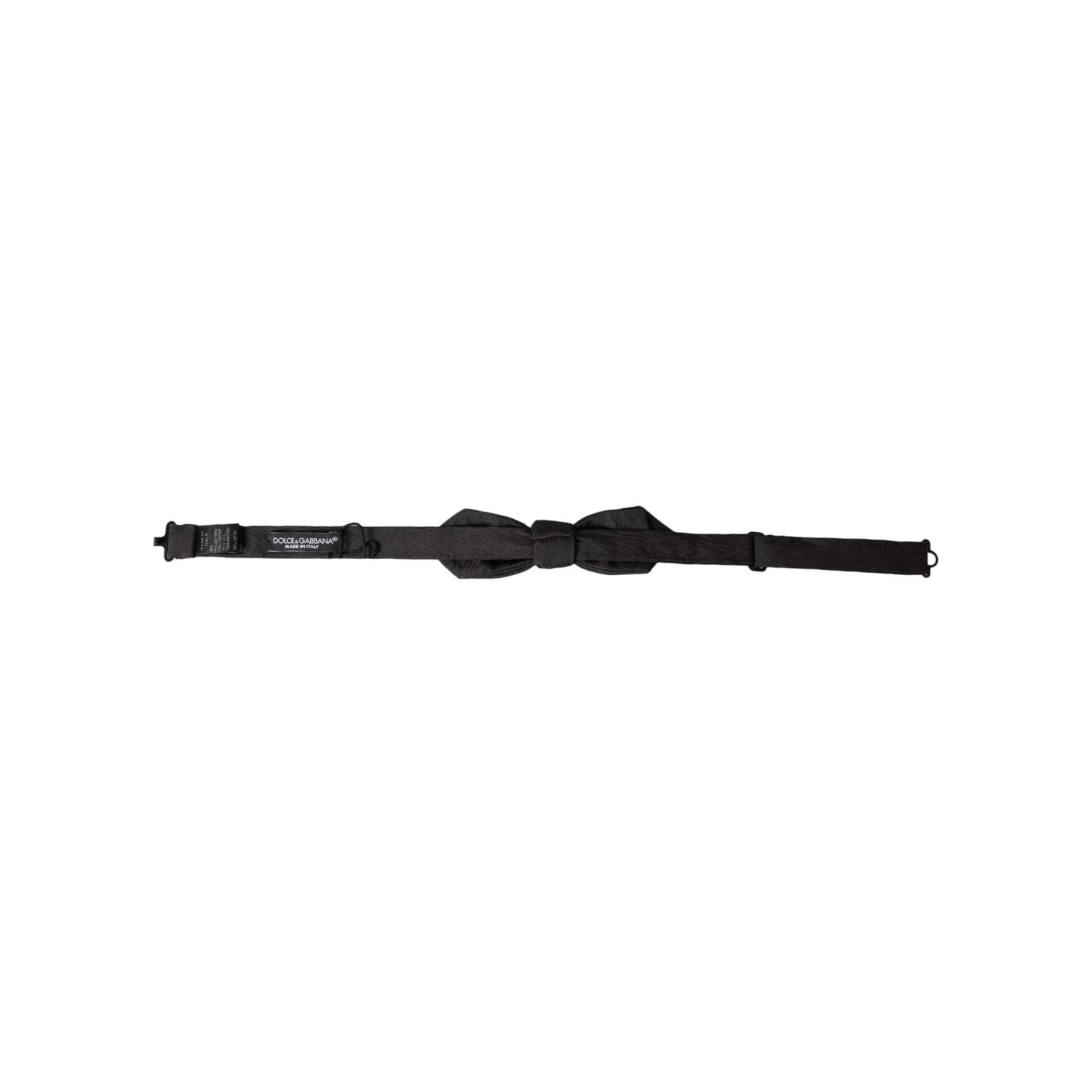 Dolce & Gabbana Black Silk Adjustable Neck Men Bow Tie