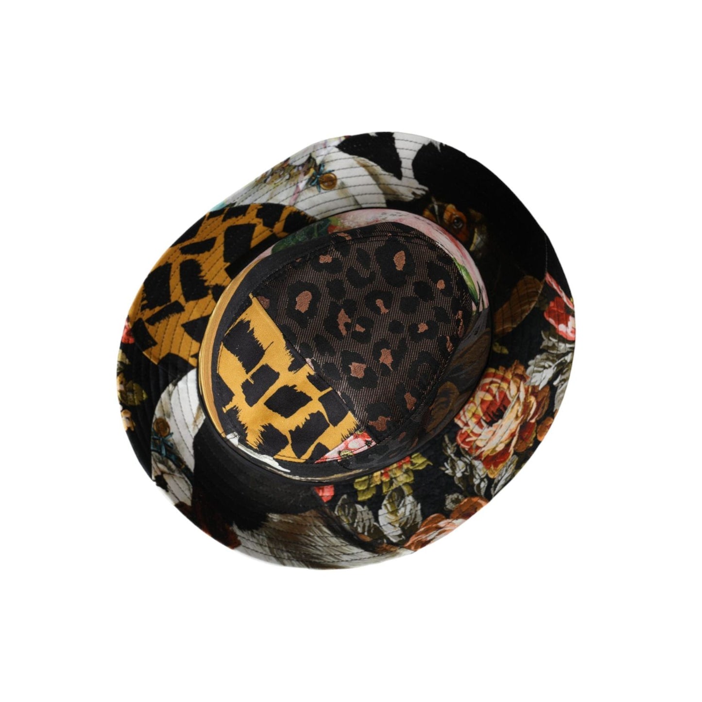 Dolce & Gabbana Multicolor Patchwork Women Fedora Wide Brim Hat