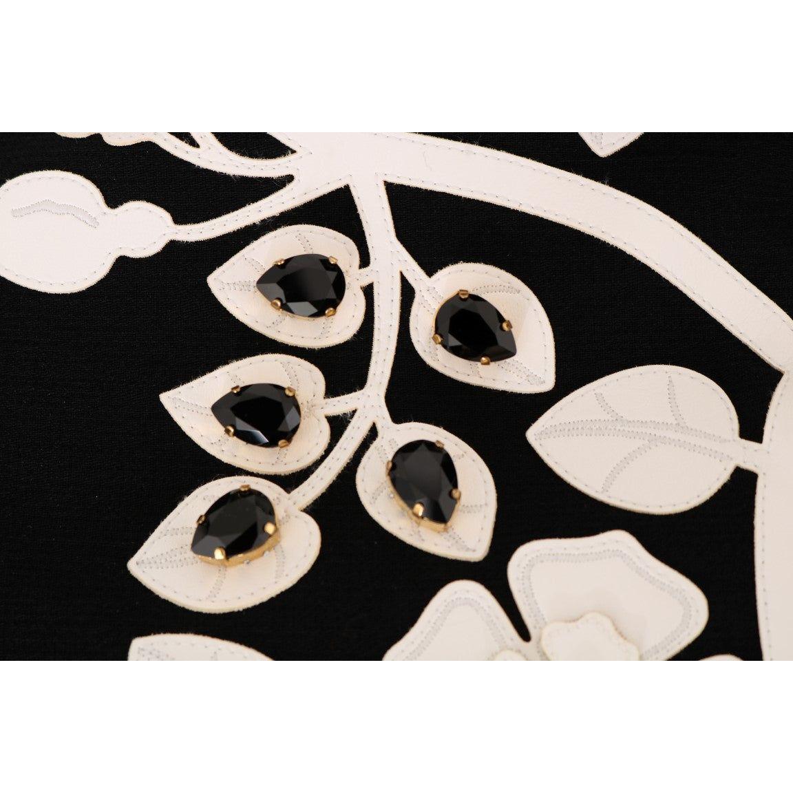 Dolce & Gabbana Black Baroque Floral Crystal Jacket Coats & Jackets