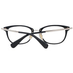 Max Mara Black Women Glasses Frame, full-rim black plastic, rectangular style with demo lenses, includes branded case.