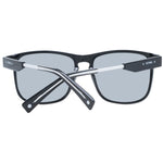 Sting Black Men Sunglass with black acetate full-rim frame, mirrored grey lenses, and 100% UVA & UVB protection. Includes branded case.
