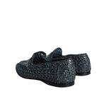 Dolce & Gabbana Blue Woven Leather Slip On Loafers Men Shoes