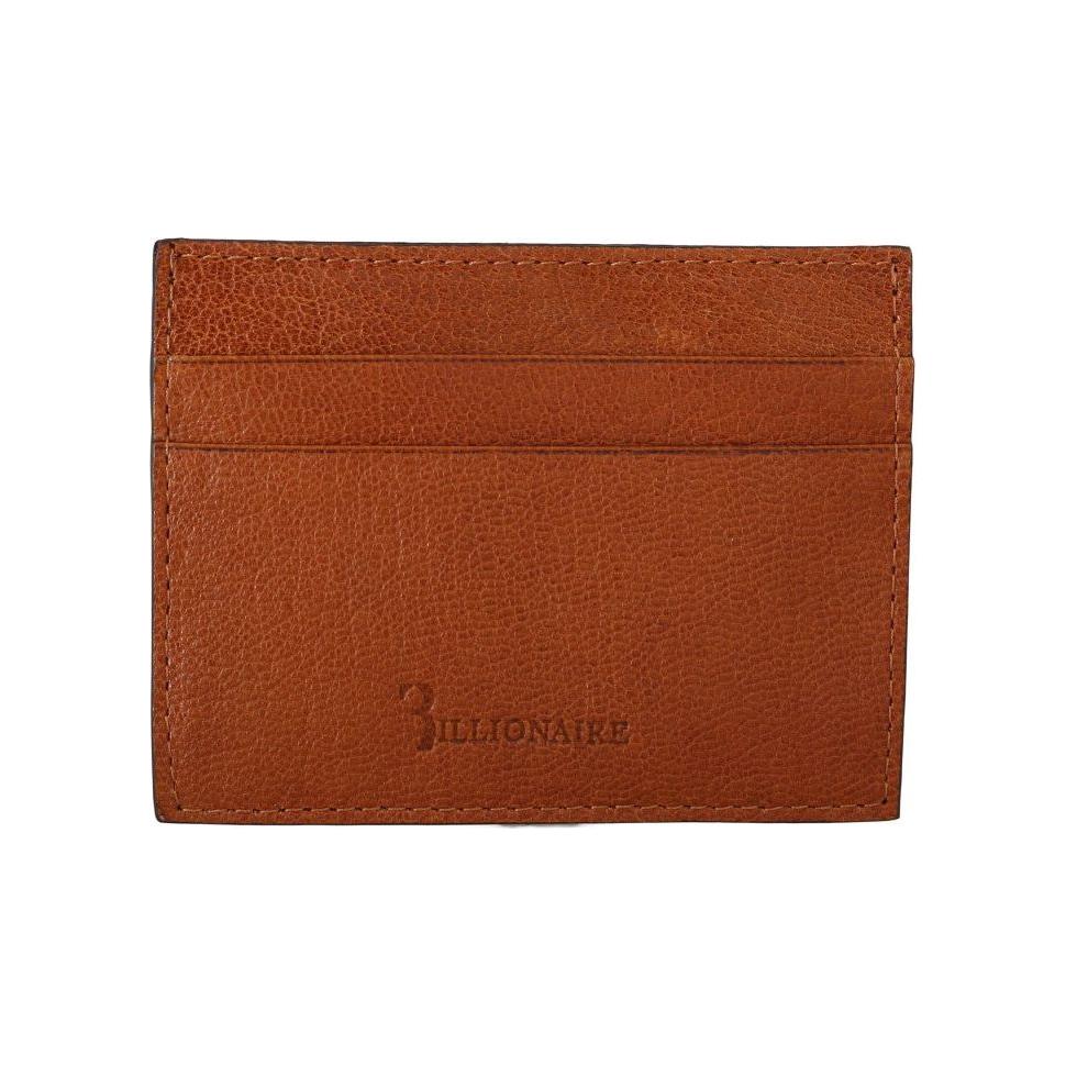 Billionaire Italian Couture Brown Leather Cardholder Wallet