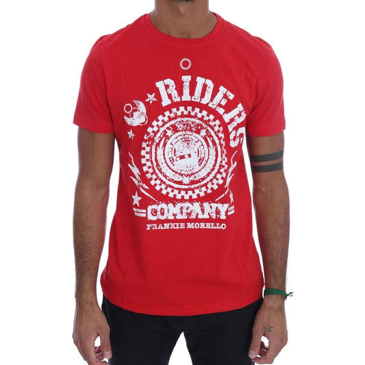 Frankie Morello Red Cotton RIDERS Crewneck T-Shirt1728,67345645728,Clothing,Frankie Morello,M,Material: 100% Cotton,Men,Men - Clothing,New with tags,Red,S,T-Shirts - Clothing,T-Shirts - Men - Clothing,T-Shirts - T-Shirts - Clothing