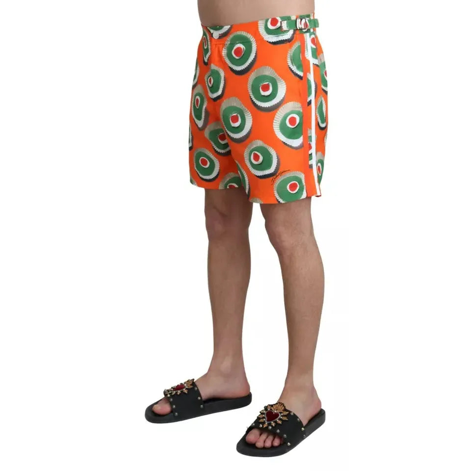 Dolce & Gabbana Orange Cupcake Beachwear Shorts Swimwear