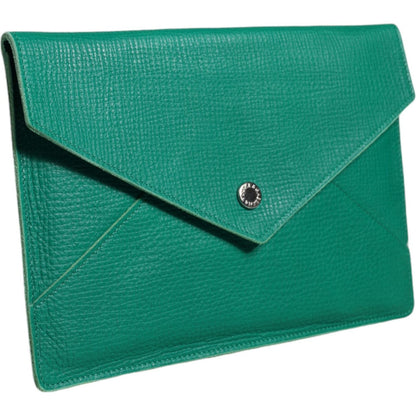 Dolce & Gabbana Green Leather Handbag Clutch Mini Purse Pouch Tablet Case