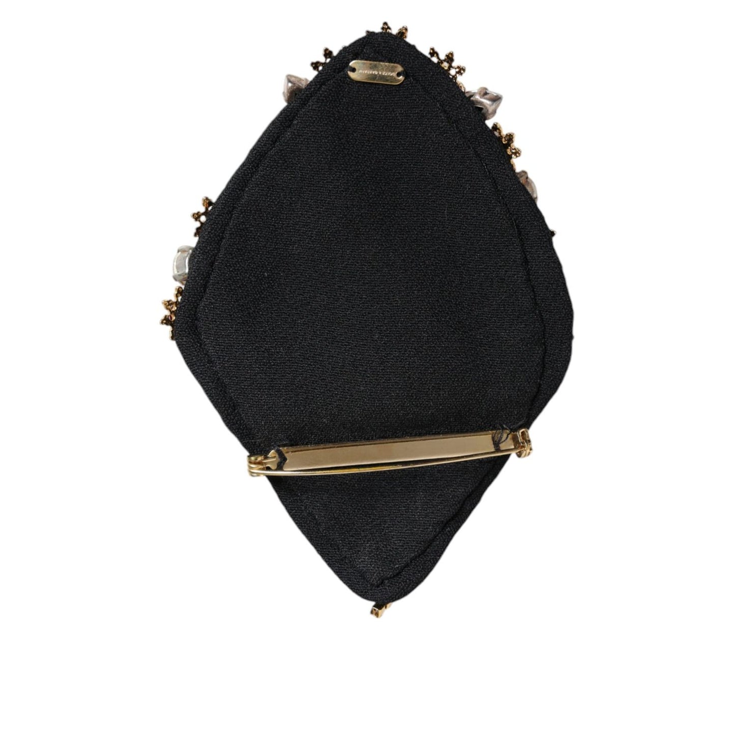 Dolce & Gabbana Gold Tone Brass Sacred Heart Crystal Embellished Brooch Brooch