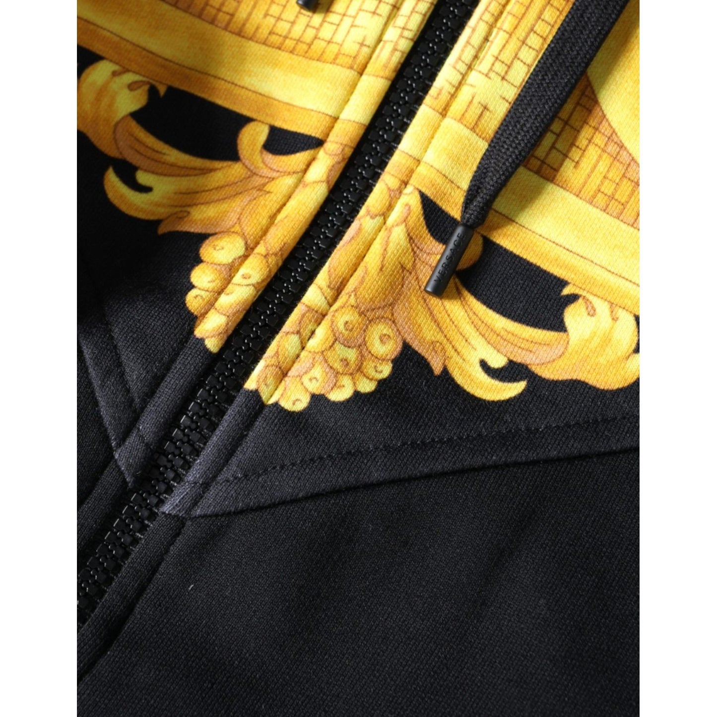 Versace Black Medusa Print Cotton Full Zip HoodieSweatshirt Sweater