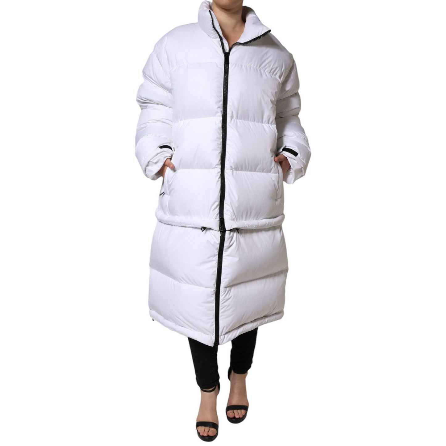 Dolce & Gabbana White Puffer Quilted Full Zip Coat Jacket 1728,67345645728,Clothing,Dolce & Gabbana,IT40|S,Jackets & Coats - Clothing,Jackets & Coats - Women - Clothing,Material: 100% Nylon,New with tags,Parkas - Jackets & Coats - Clothing,White,Women