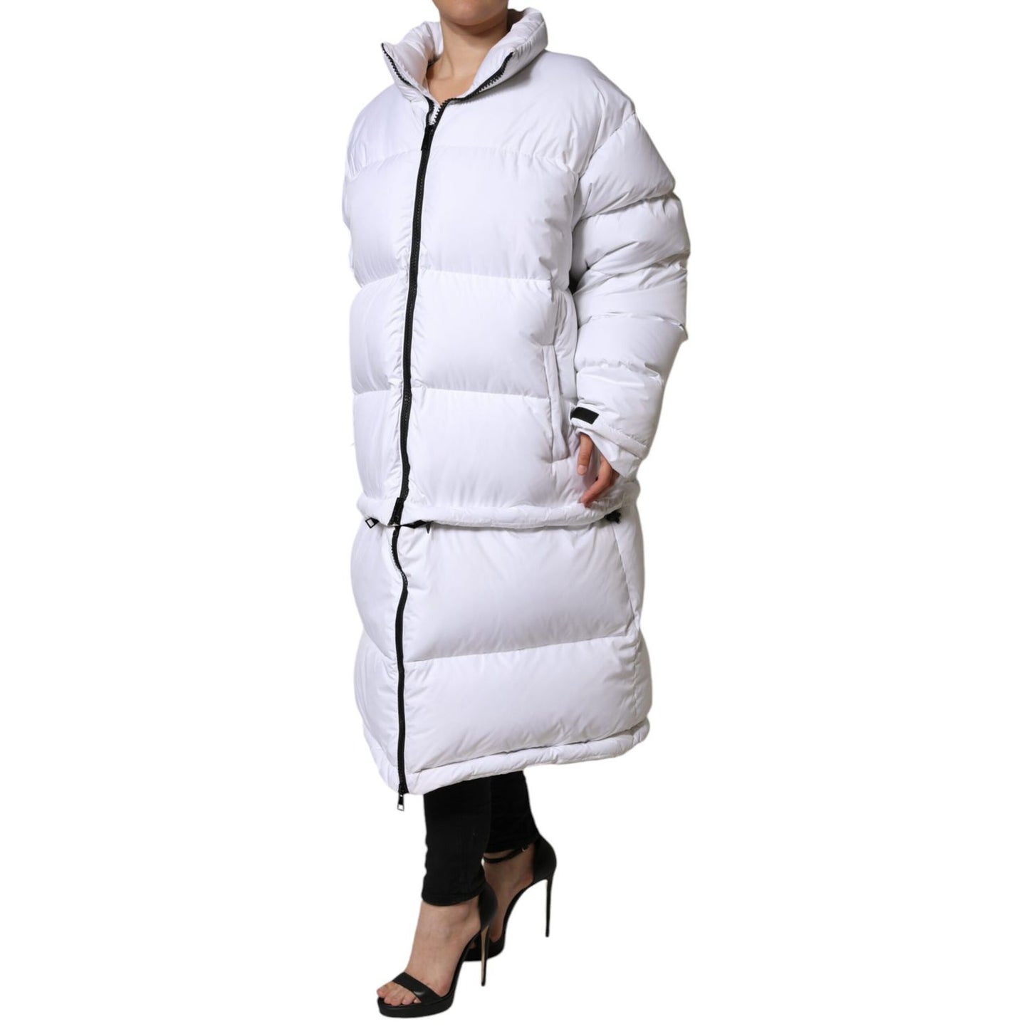 Dolce & Gabbana White Puffer Quilted Full Zip Coat Jacket 1728,67345645728,Clothing,Dolce & Gabbana,IT40|S,Jackets & Coats - Clothing,Jackets & Coats - Women - Clothing,Material: 100% Nylon,New with tags,Parkas - Jackets & Coats - Clothing,White,Women
