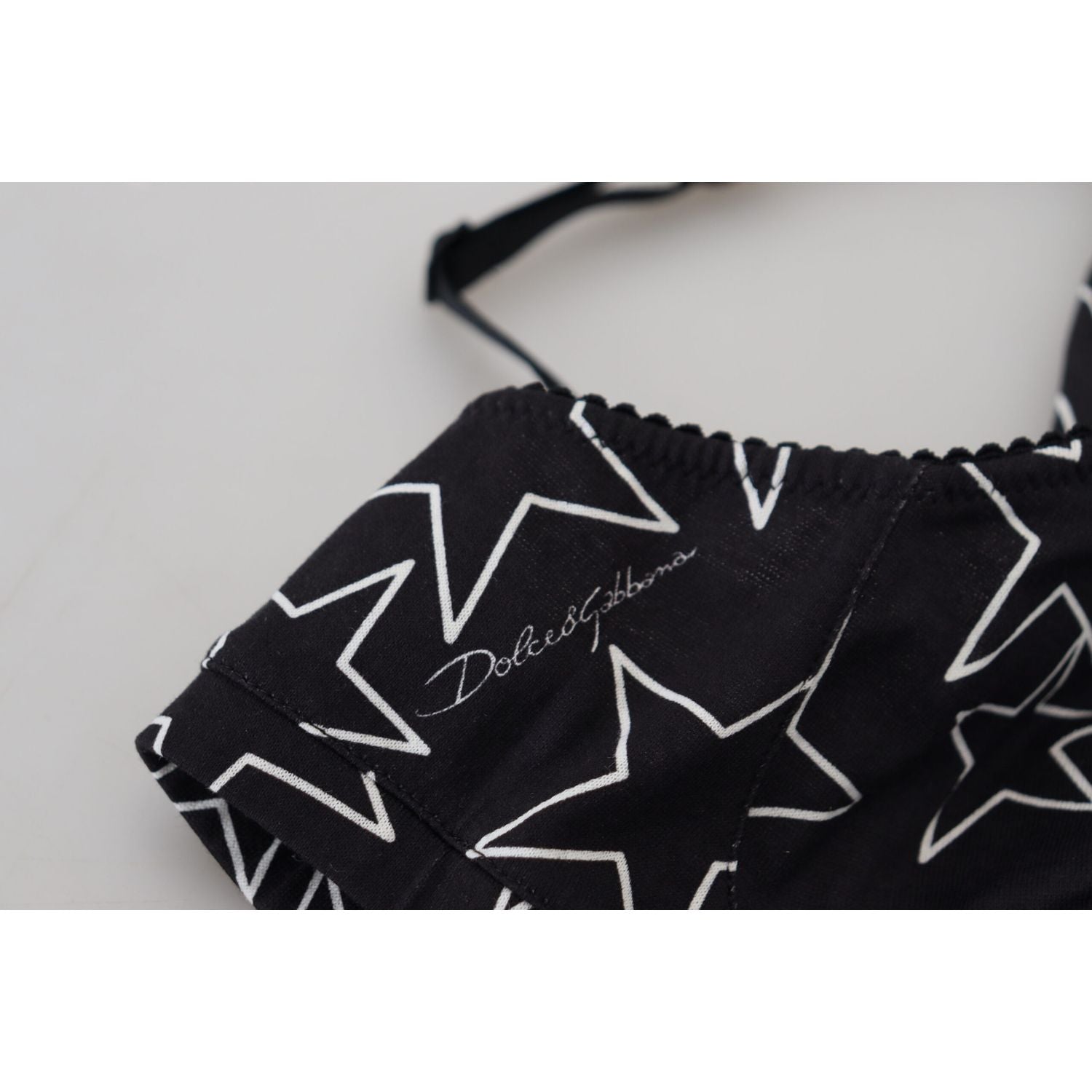 Dolce & Gabbana Black Millennials Star Non Wire Cotton Bra Underwear