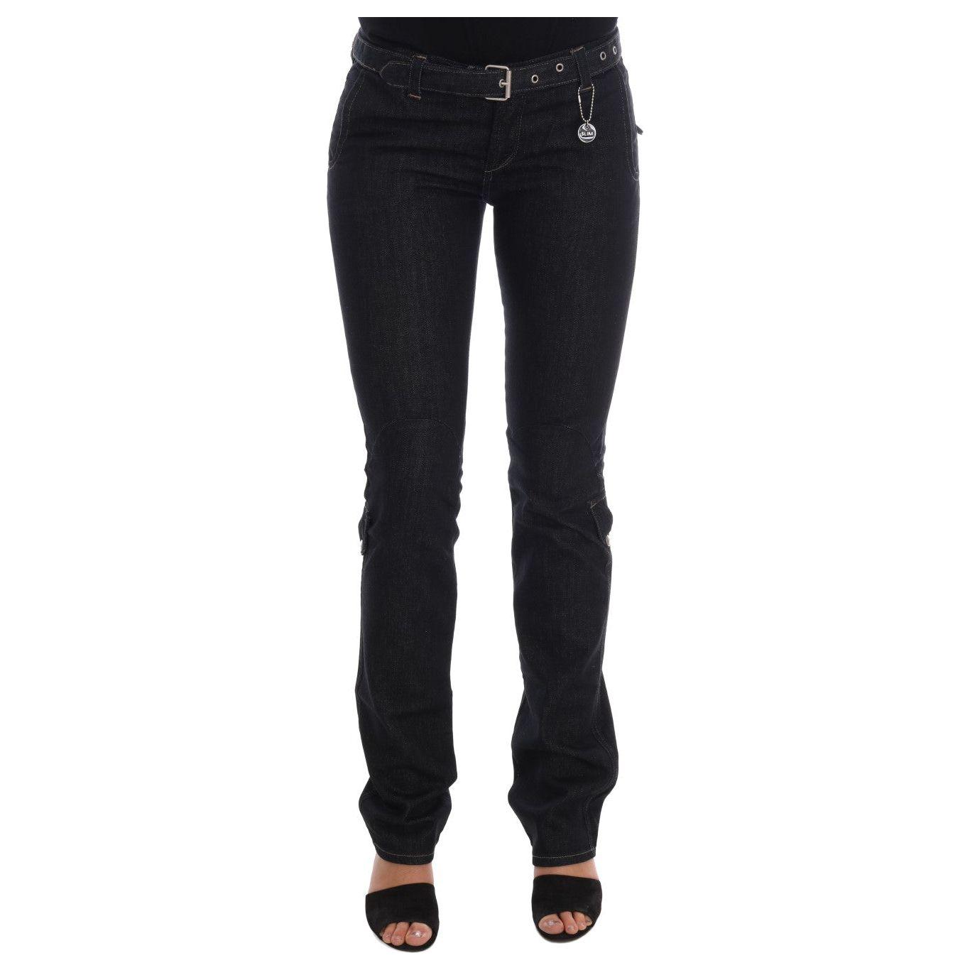 Costume National Blue Cotton Stretch Slim Fit Jeans