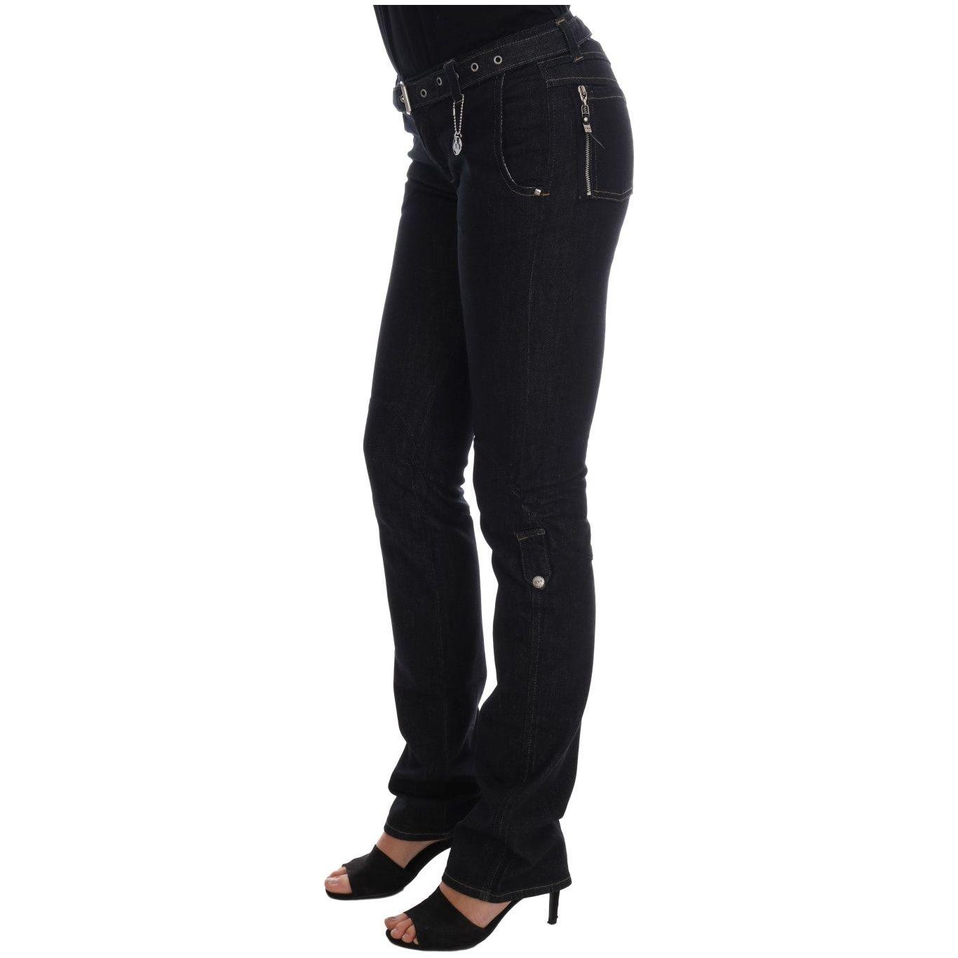 Costume National Blue Cotton Stretch Slim Fit Jeans