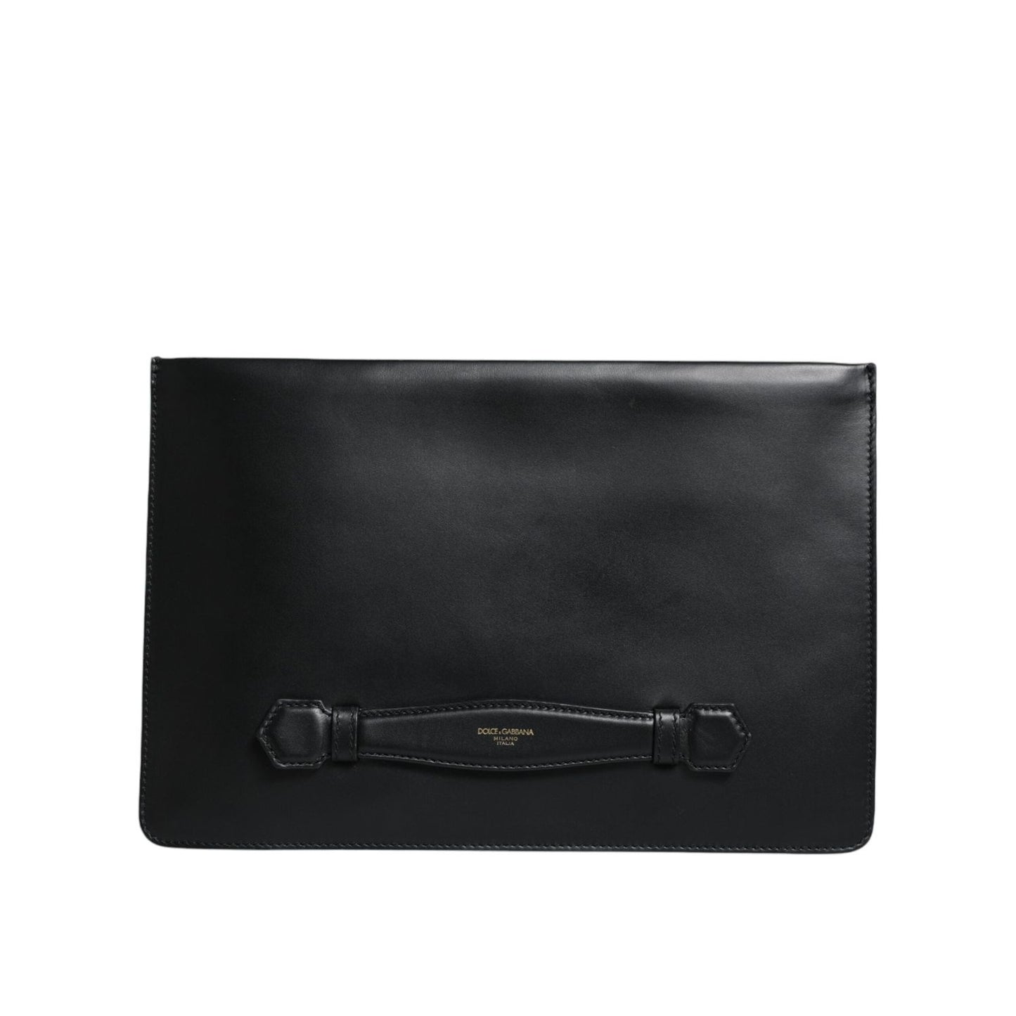 Dolce & Gabbana Black Calfskin Leather Mediterranean Pouch Bag Dolce & Gabbana