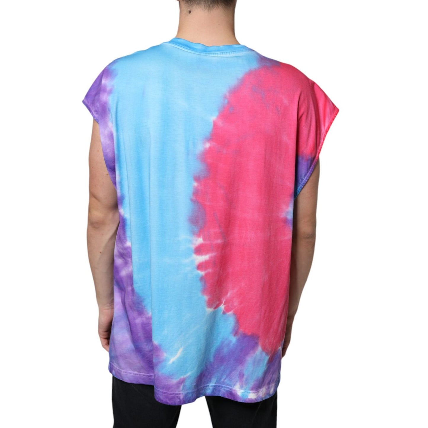 Dolce & Gabbana Multicolor Tie Dye Cotton Sleeveless T-shirt