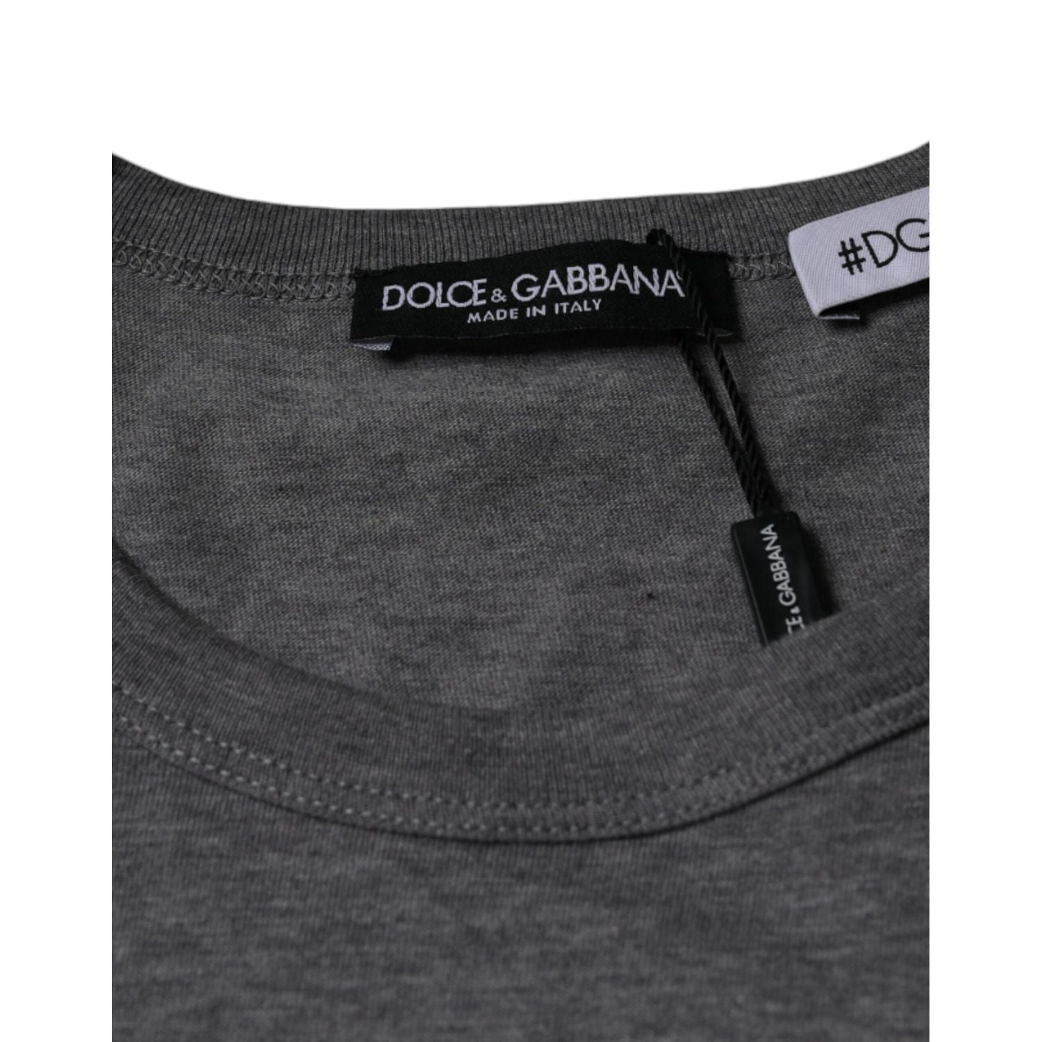 Dolce & Gabbana Gray Cotton #DGFamily Short Sleeves T-shirt