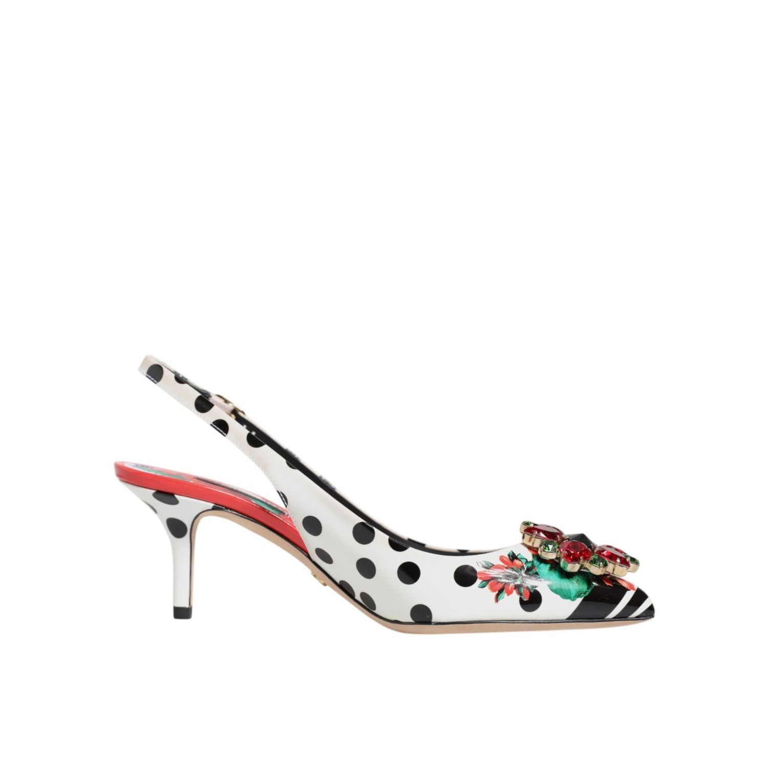 Dolce & Gabbana Multicolor Crystal Heels Slingback Shoes