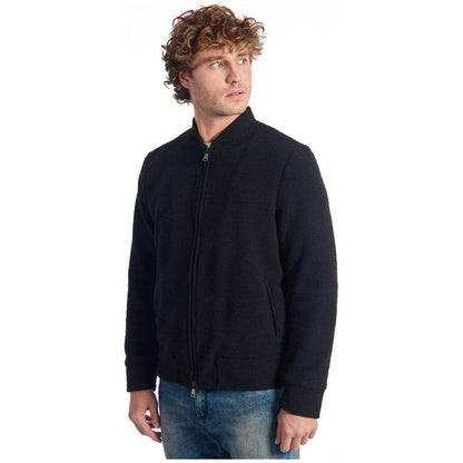 Roberto Pepe Luxury Black Wool Men's Short Jacket