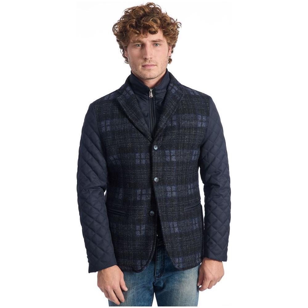 Roberto Pepe Luxury Blue Wool Jackets & Coat
