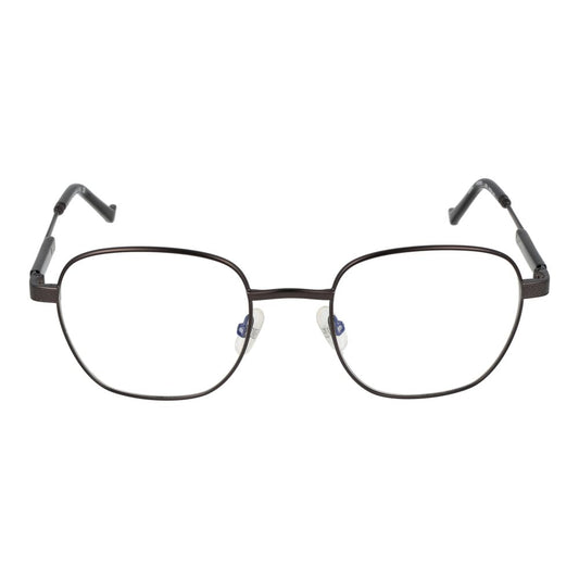 Hackett Gray Men Glasses Frame, full-rim square metal design, gunmetal color, lenses width 51mm, includes branded case.