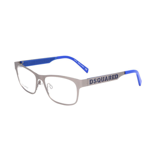 Dsquared² Silver Metal Frames with blue accents, style DQ5097-015-52, featuring 52/17/140 mm dimensions