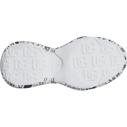 Dolce & Gabbana White Black Graffiti Daymaster Sneakers Shoes