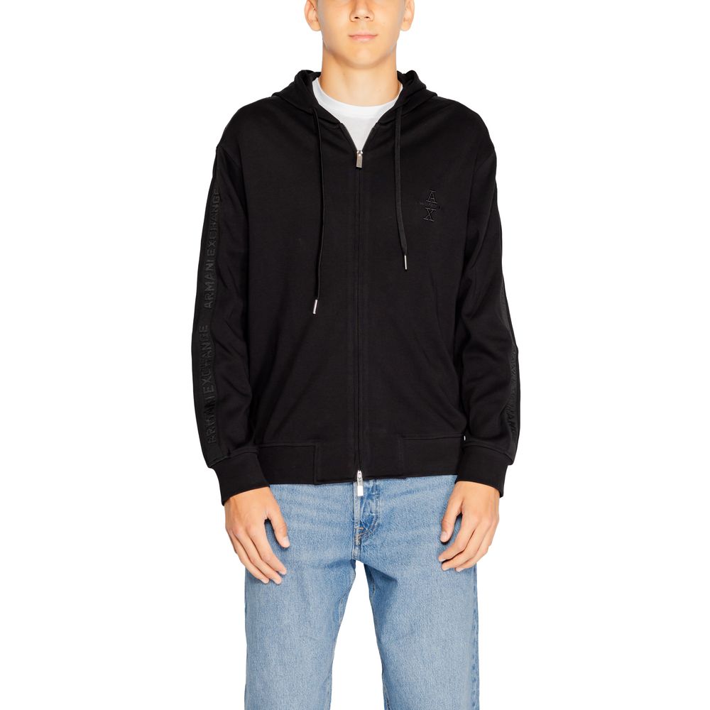 Armani Exchange Black Cotton Hoodie