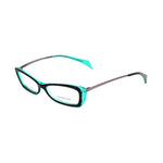 Alexander McQueen Multicolor Acetate Frames with turquoise, ruthenium grey, and black color scheme.