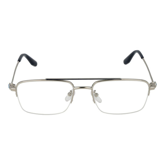 BMW Gray Men Glasses Frame, aviator style, metal half-rim, gray color, demo lenses, temples length 150mm.
