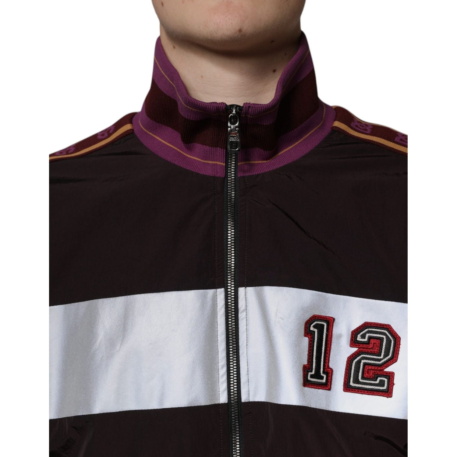 Dolce & Gabbana Multicolor Full Zip Jersey Men Bomber Jacket