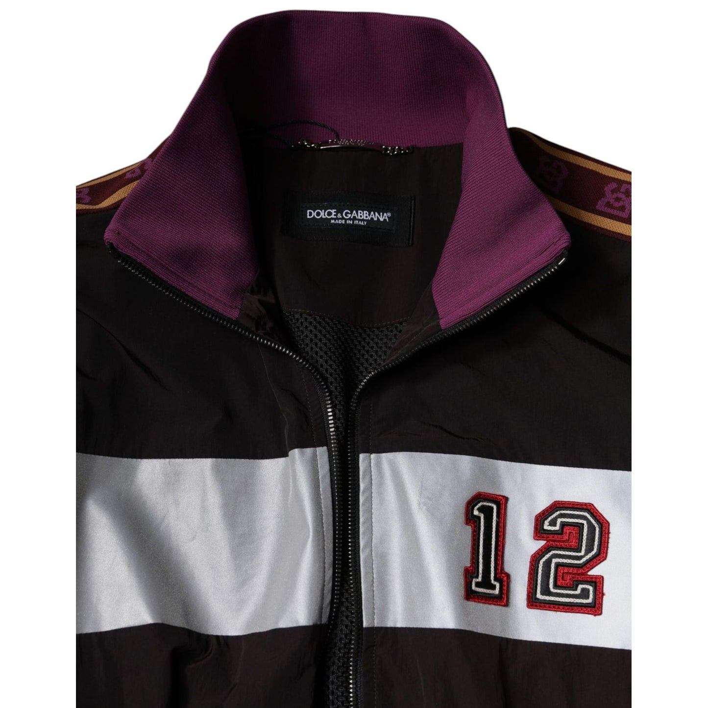 Dolce & Gabbana Multicolor Full Zip Jersey Men Bomber Jacket