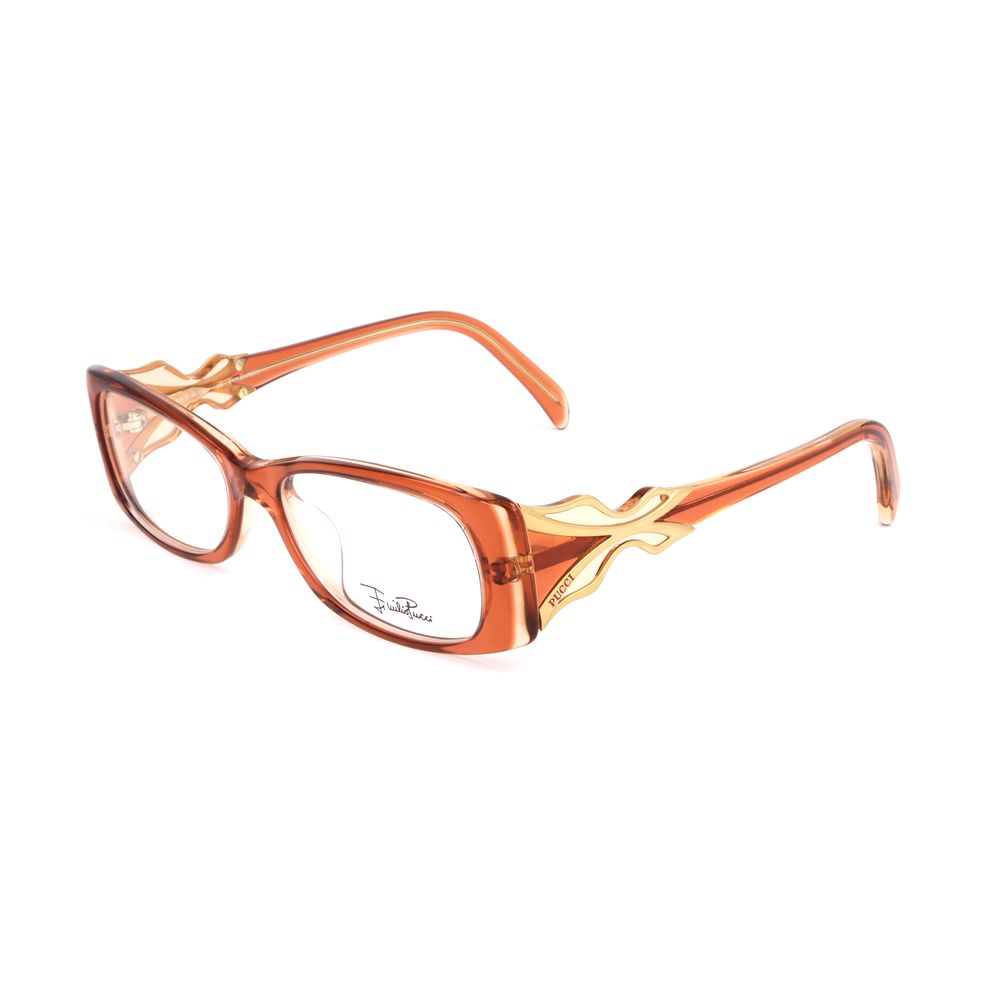 Emilio Pucci Orange Plastic Frames eyewear for women, stylish design, size 52/16/135 mm, vibrant orange color