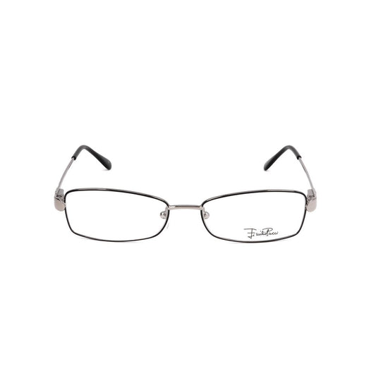 Emilio Pucci Gray Metal Frames with rectangular lens design and black temple tips, showcasing elegant style and high-quality metal construction.
