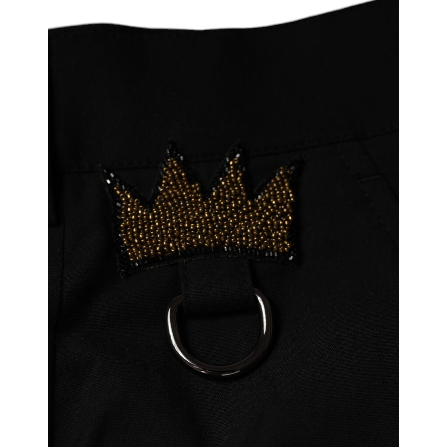 Dolce & Gabbana Black Crown Cotton Dress Pants
