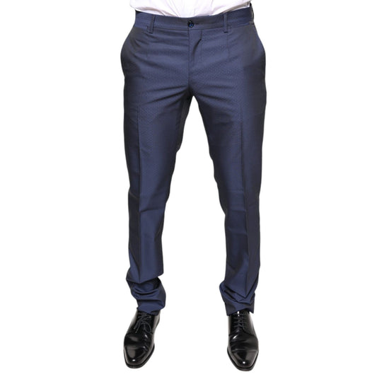 Dolce & Gabbana Blue Polyester Formal Tuxedo Pants