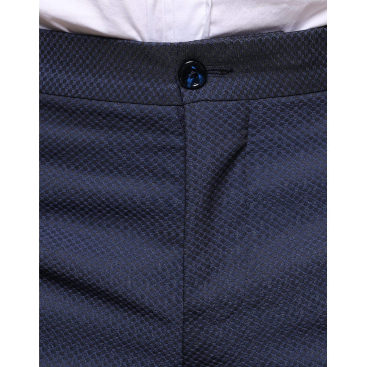 Dolce & Gabbana Blue Polyester Formal Tuxedo Pants