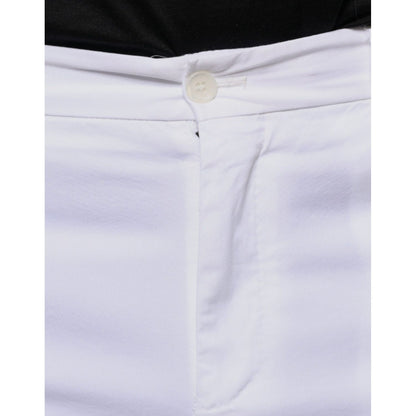 Dolce & Gabbana White Cotton Skinny Dress Pants
