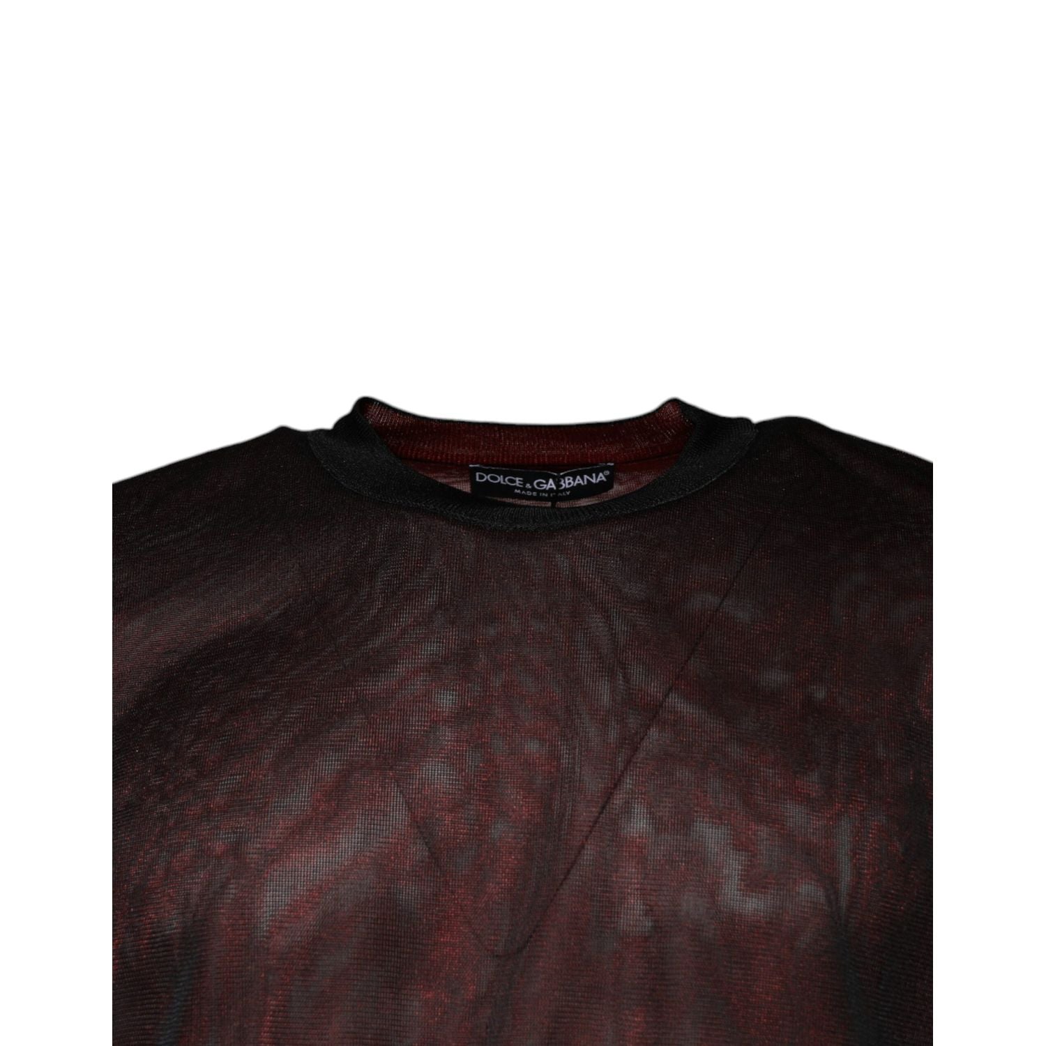 Dolce & Gabbana Maroon Polyester Crew Neck Pullover Sweater