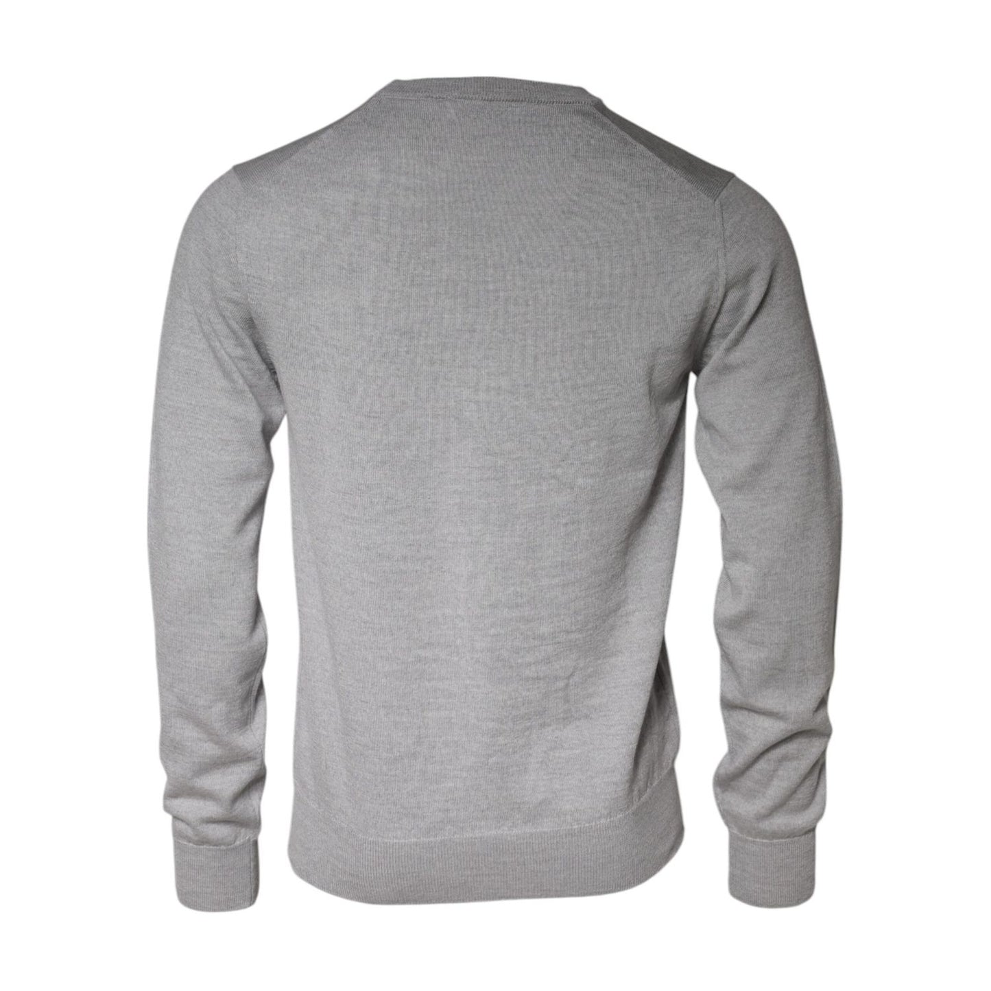 Dolce & Gabbana Light Gray Wool Crew Neck Pullover Sweater