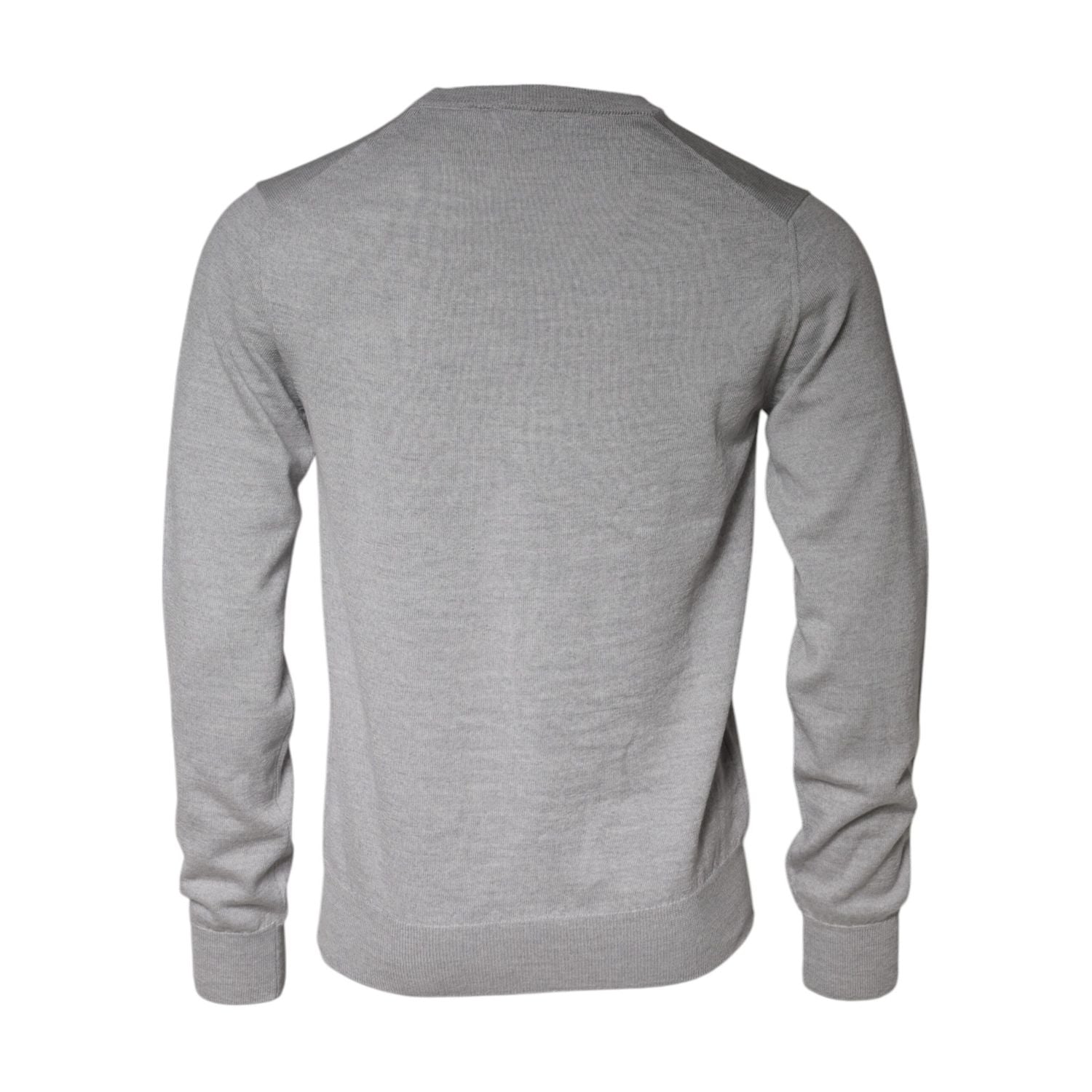 Dolce & Gabbana Light Gray Wool Crew Neck Pullover Sweater