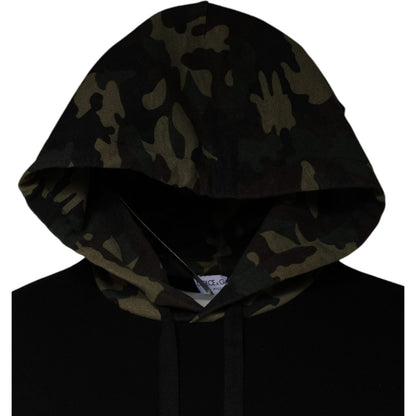 Dolce & Gabbana Black Camouflage Hooded Sweatshirt Sweater