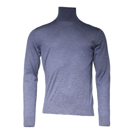 Dolce & Gabbana Purple Blue Long Sleeve Turtleneck Pullover Sweater