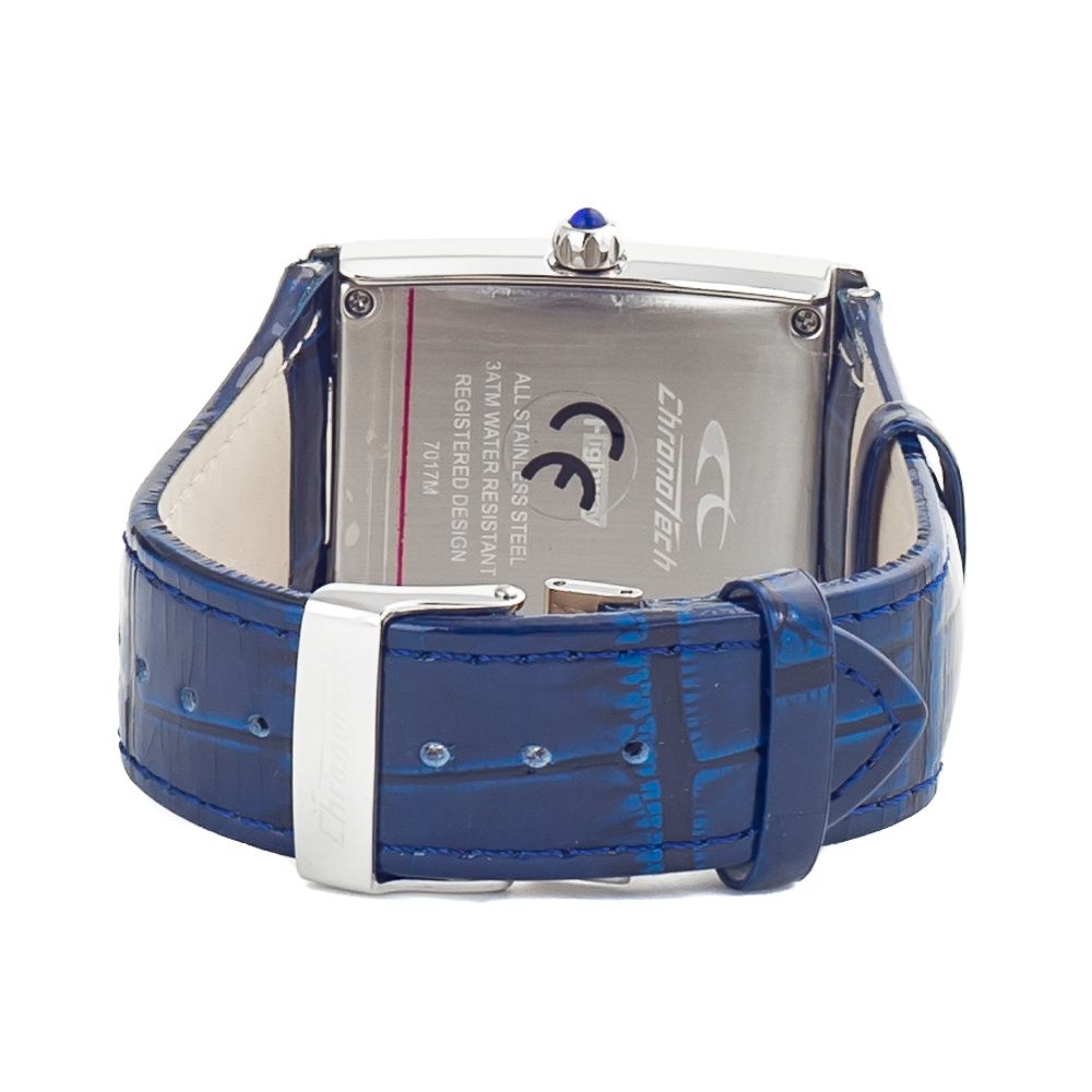 Chronotech Blue Leather Dress Watch 1728,67434610848,Accessories,Blue,Chronotech,Dress Watches - Watches - Accessories,Men,New with tags,Watches - Accessories