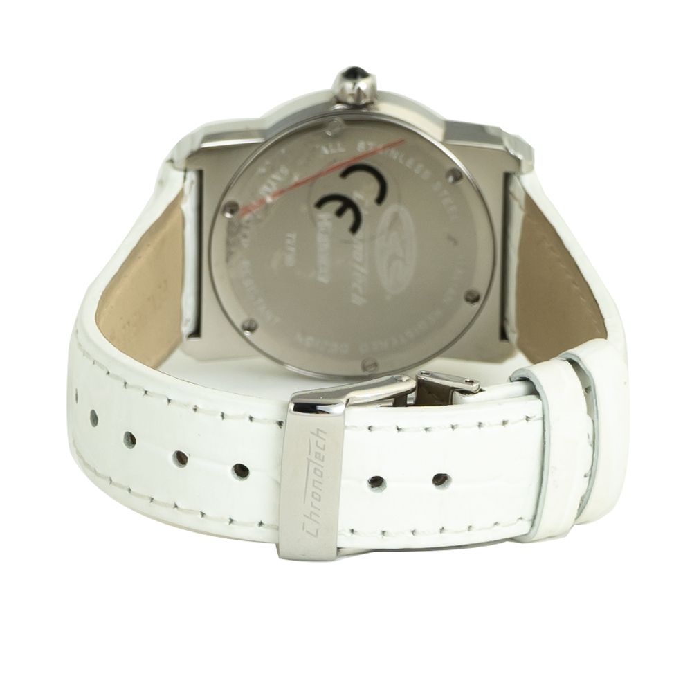 Chronotech White Leather Dress Watch 1728,67434610848,Accessories,Chronotech,Dress Watches - Watches - Accessories,New with tags,Watches - Accessories,White,Women