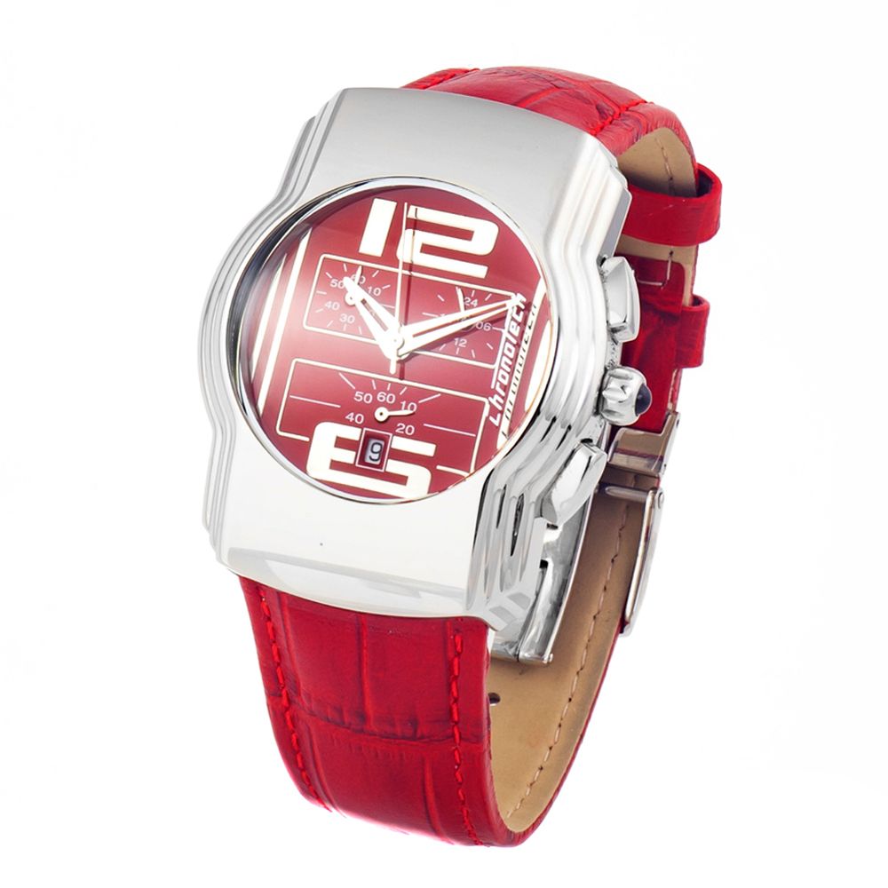 Chronotech Multicolor Leather Dress Watch