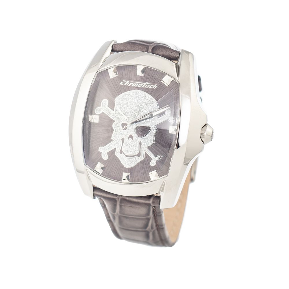 Chronotech Gray Leather Dress Watch1728,67434610848,Accessories,Chronotech,Dress Watches - Watches - Accessories,Gray,Men,New with tags,Watches - Accessories