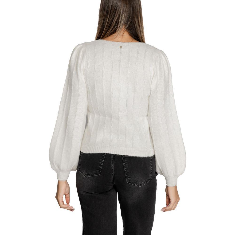 Guess White Polyester Sweater