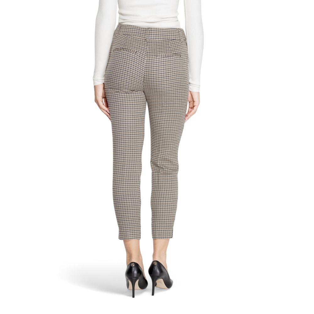 Back view of women's Only Beige Polyester Pant from Fall/Winter collection, made of polyester, viscose, and elastane, showing fit.