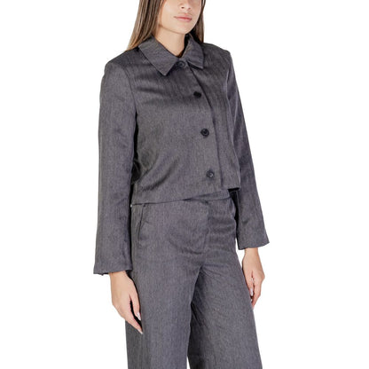 Jacqueline De Yong Gray Polyester Blazer