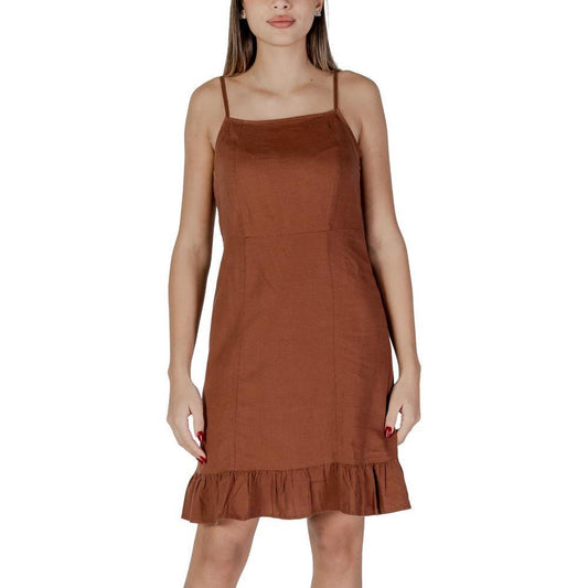 B.Young Brown Linen Midi BY-14885400140-IT38|XS